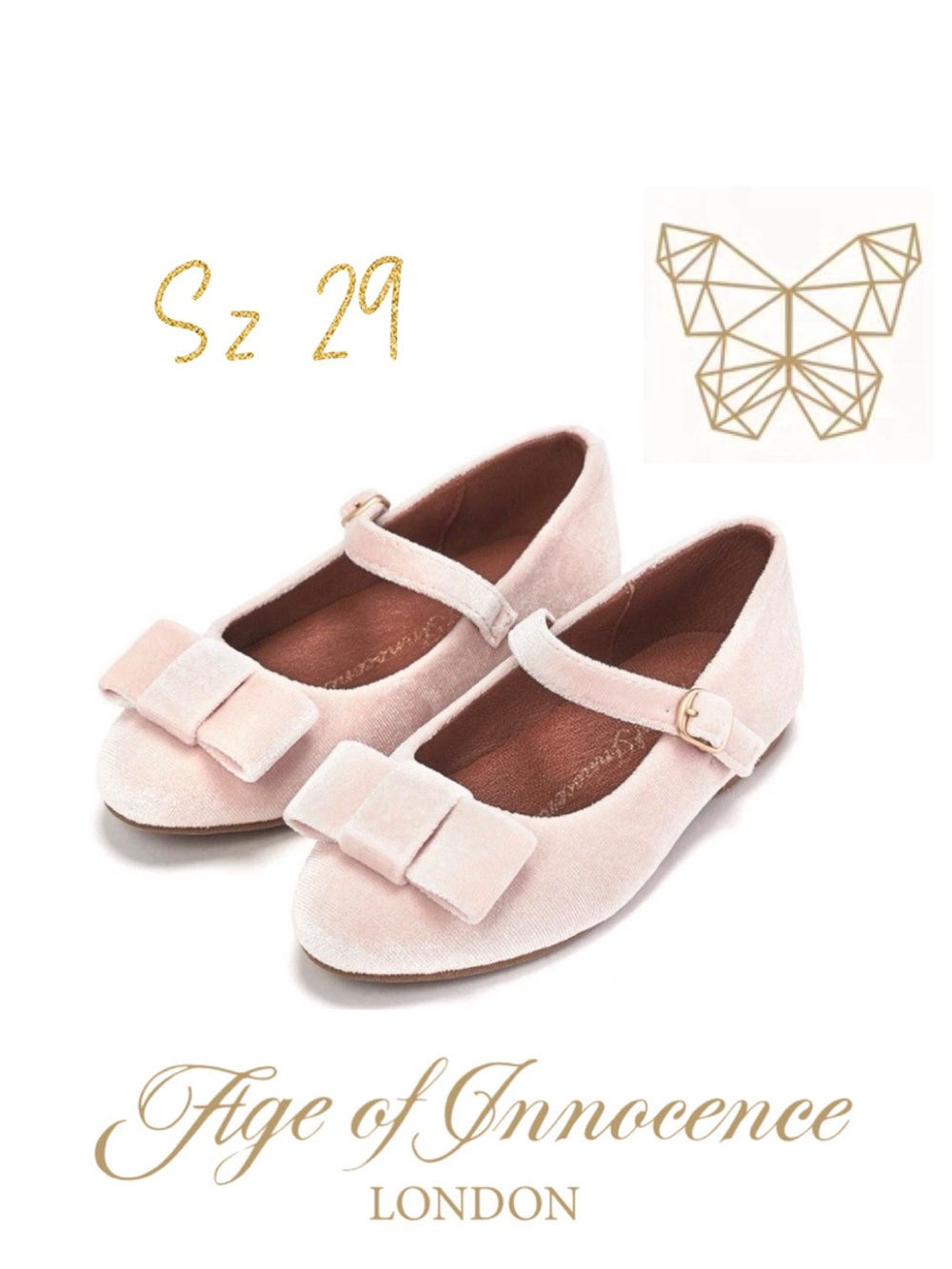 Age of innocence sz 29 Ellen velvet light pink Mary Jane shoes